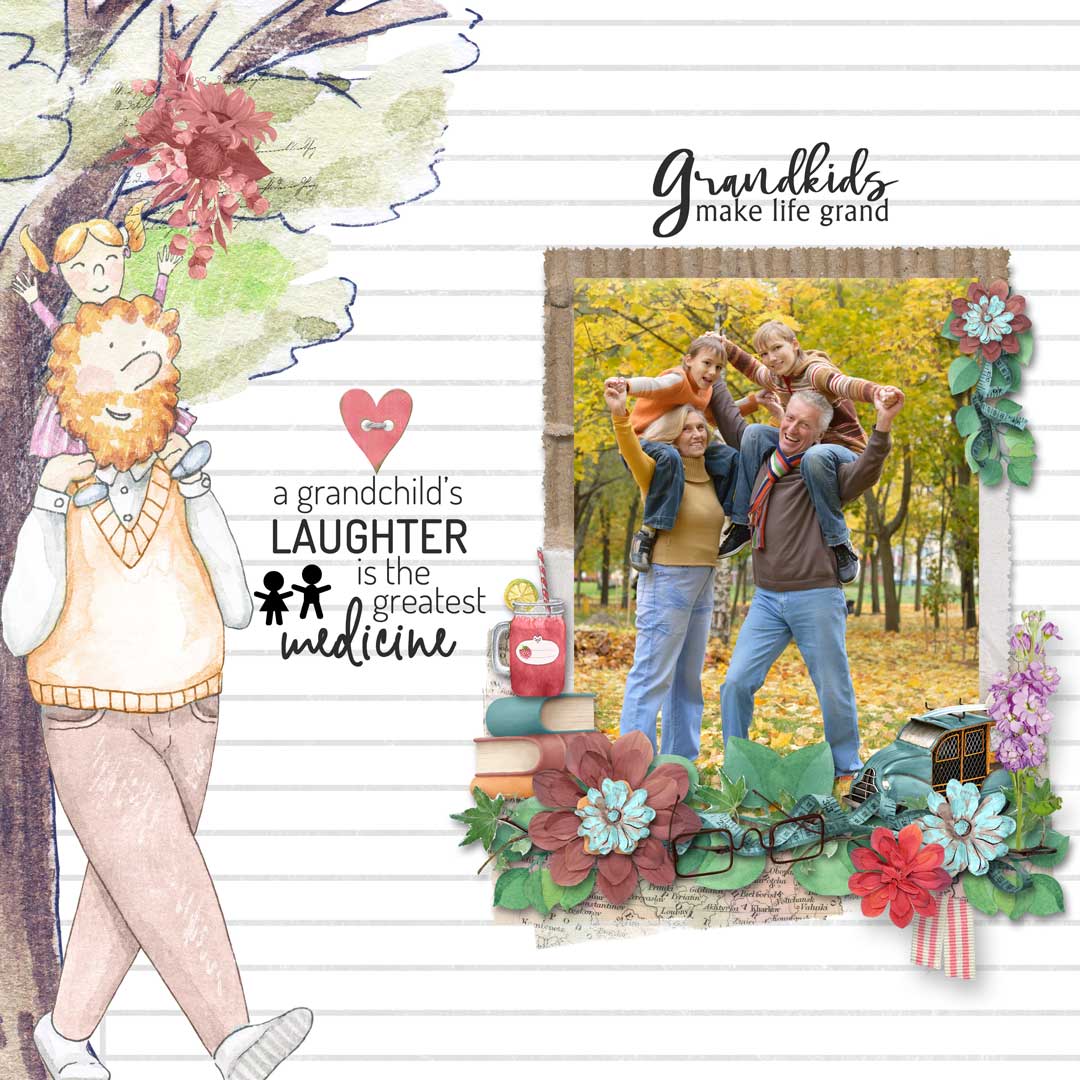 Digital Scrapbook Pack | Grandparent Word Art by Karen Schulz 